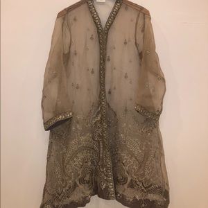 Pakistan Indian Green Embroidered Formal Medium